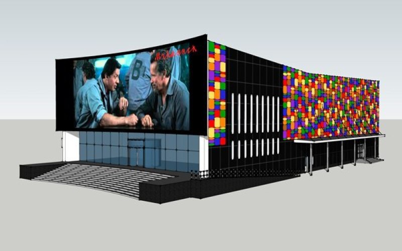 Реконструкция кинотеатра медиафасад и композитные панели
