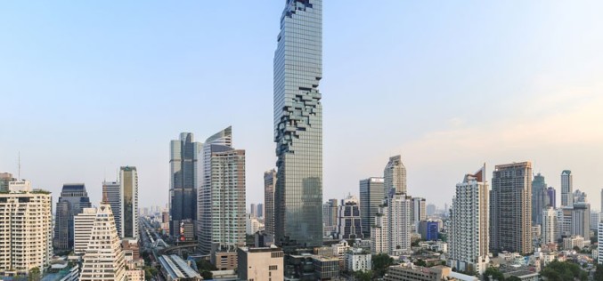 Пиксельный фасад нового небосркрёба в Бангкоке