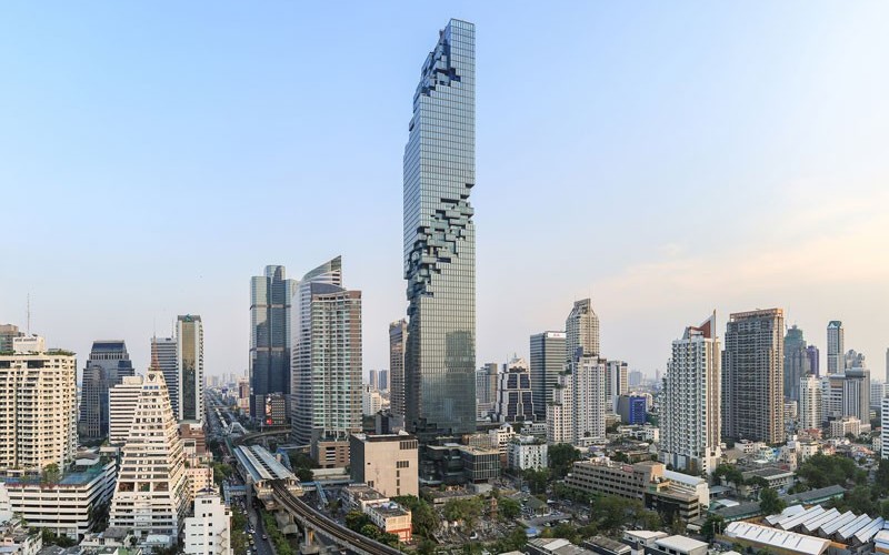 Пиксельный фасад нового небосркрёба в Бангкоке